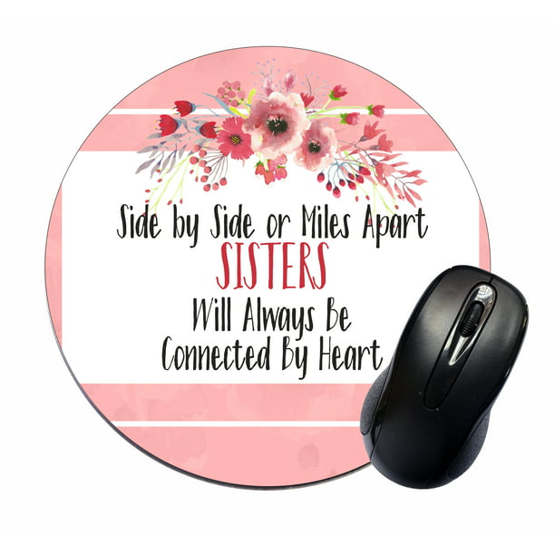 Office Decor Cute Circle Mousepad Round Mouse Pad For Women Desk Accessories Gift For Sister Floral Mouse Pad